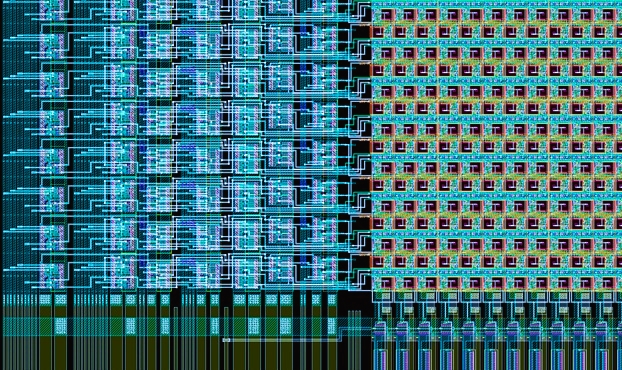 Integrated-circuit layout from a Centeye vision-chip design